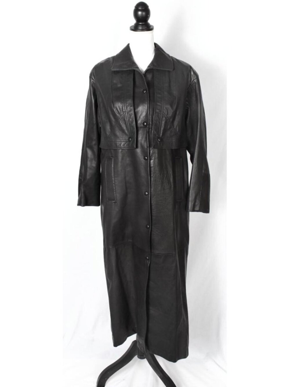 Pioneer Wear USA Vintage Womens Black Leather Duster - Size S